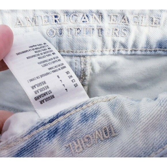 American Eagle Tomgirl Button Fly Destroyed Sexy Jeans Women's size 4 Regular - Picture 9 of 9